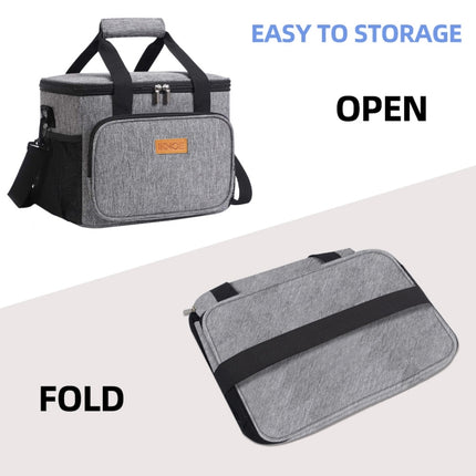15L Waterproof Oxford Cloth Picnic Bag Outdoor Ice Pack Thickened Portable Insulation Bag, 15L Black, 15L Grey - DealBuddy