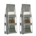 2pcs Double Sided Transparent Storage Bag Bedroom Wardrobe Storage Dustproof Hanging Bag