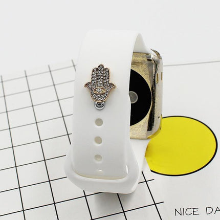 2pcs Watch Silicone Strap Decorative Diamond Buckle Strap Nails, One Diamond Heart, Diamond Hand, Diamond Bear, Diamond Clover, One Diamond Pentagram, Full Diamond Pentagon, Full Diamond Heart, Diamond Dragonfly - DealBuddy