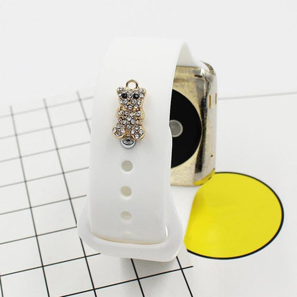 2pcs Watch Silicone Strap Decorative Diamond Buckle Strap Nails