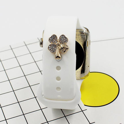 2pcs Watch Silicone Strap Decorative Diamond Buckle Strap Nails