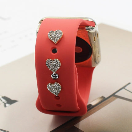 2pcs Watch Silicone Strap Decorative Diamond Buckle Strap Nails, One Diamond Heart, Diamond Hand, Diamond Bear, Diamond Clover, One Diamond Pentagram, Full Diamond Pentagon, Full Diamond Heart, Diamond Dragonfly - DealBuddy