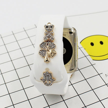 2pcs Watch Silicone Strap Decorative Diamond Buckle Strap Nails, One Diamond Heart, Diamond Hand, Diamond Bear, Diamond Clover, One Diamond Pentagram, Full Diamond Pentagon, Full Diamond Heart, Diamond Dragonfly - DealBuddy