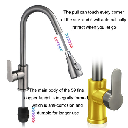 Kitchen Pull-out Universal Telescopic Hot & Cold Water Faucet, Stainless Steel Brushed, Stainless Steel Black, Copper Black, Copper Plating, Copper Nickel Wire Drawing, Copper Gray Plated, Copper Digital Display Black                                   ... - DealBuddy