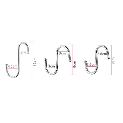 10pcs Multifunctional Stainless Steel Hooks Metal S-Shaped Hook