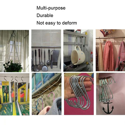 10pcs Multifunctional Stainless Steel Hooks Metal S-Shaped Hook
