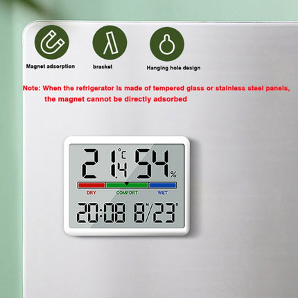 Magnetic LCD Digital Aalarm Clock Large Screen With Temperature Humidity Display