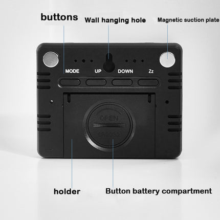 Magnetic LCD Digital Aalarm Clock Large Screen With Temperature Humidity Display