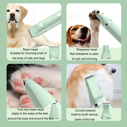 Pet Shaver Cat Dog Paw Hair Clipper Electric Fader, 2 in 1 Green, 3 in 1 Green, 4 in 1 Green, 2 in 1 White, 3 in 1 White, 4 in 1 White - DealBuddy