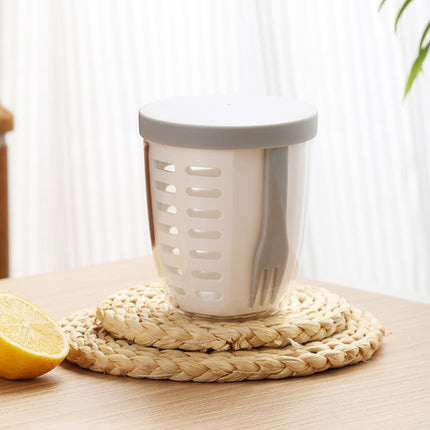 600ml Fruit and Veggie Snack Cup with Lid and Fork Airtight Leak-proof Salad Box - DealBuddy