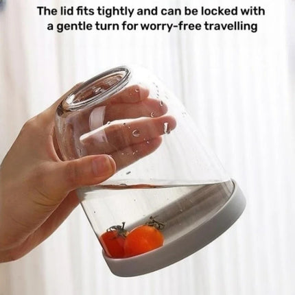 600ml Fruit and Veggie Snack Cup with Lid and Fork Airtight Leak-proof Salad Box - DealBuddy