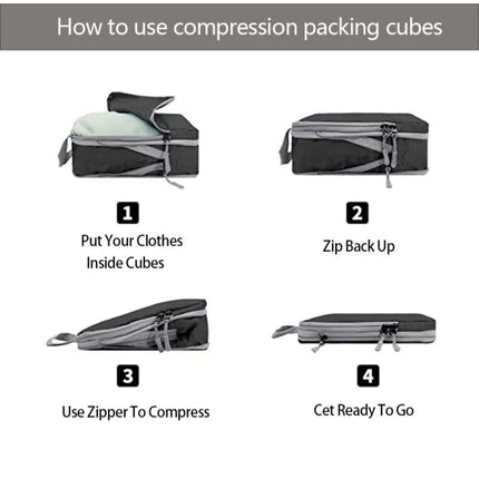 8 In 1  Compression Packing Cubes Expandable Travel Bags Luggage Organizer, 8 In 1 - DealBuddy