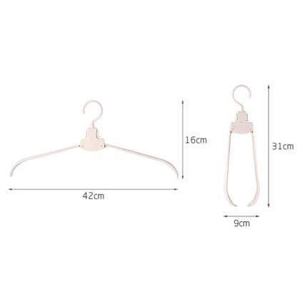 Plastic Travel Folding Hanger Portable Clothes Wide Shoulder Traceless Drying Rack