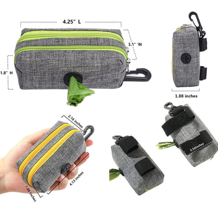 Outdoor Pet Waste Bag Dog Poop Collection Bag, Gray Green Dual Zipper, Gray Yellow Dual Zipper - DealBuddy