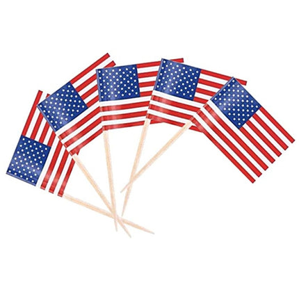 100pcs/pack 65mm National Flag Toothpick  Cupcake Toppers Cocktail Sticks