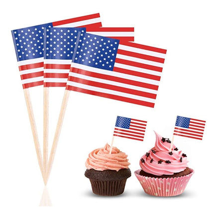 100pcs/pack 65mm National Flag Toothpick  Cupcake Toppers Cocktail Sticks