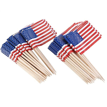 100pcs/pack 65mm National Flag Toothpick  Cupcake Toppers Cocktail Sticks