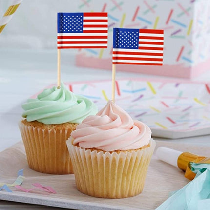 100pcs/pack 65mm National Flag Toothpick  Cupcake Toppers Cocktail Sticks
