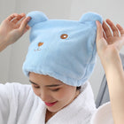 Cartoon Bear Thickened Coral Velvet Hair Drying Cap Strong Water-absorbent Quick-drying Turban