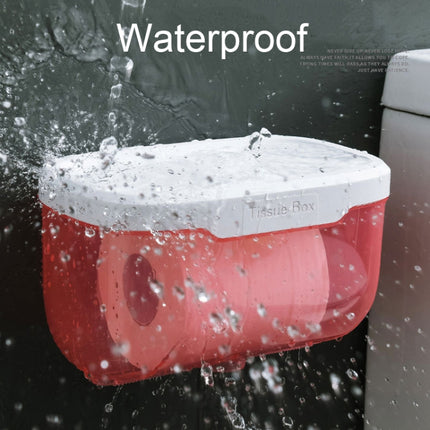 Punch-free Bathroom Transparent Waterproof Tissue Box Toilet Wall-mounted Storage Rack, Large (Black), Large (Pink), Small (Black), Small (Pink) - DealBuddy