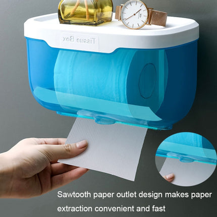 Punch-free Bathroom Transparent Waterproof Tissue Box Toilet Wall-mounted Storage Rack, Large (Black), Large (Pink), Small (Black), Small (Pink) - DealBuddy