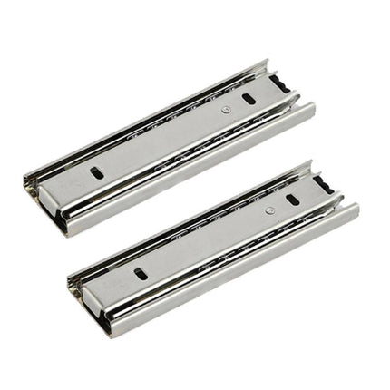 1 Pair Thickened Three Sections Ball Slide Mute Drawer Track Rail