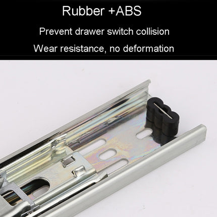 1 Pair Thickened Three Sections Ball Slide Mute Drawer Track Rail