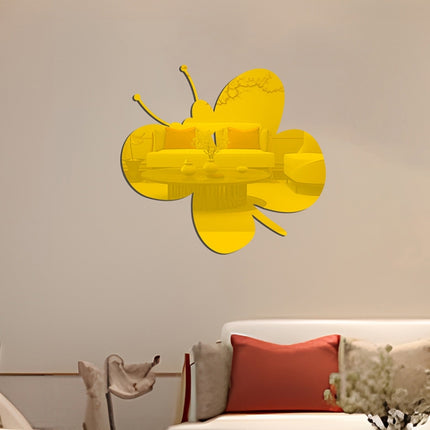 Acrylic Butterfly Stereo Wall Stickers Bedroom Living Room Background Wall Decoration Soft Mirror