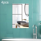 4pcs Right Angle Models Rectangle Acrylic Mirror Stereo Wall Stickers