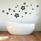 18pcs /Set Acrylic Cherry Blossom Mirror Wall Sticker Living Room Bedroom Background Wall Decoration