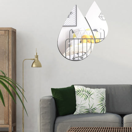 2pcs /Set Acrylic Water Drops Mirror Stereo Wall Stickers Living Room Bedroom Decorative Stickers Soft Mirror