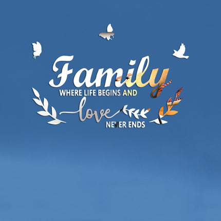 Acrylic Familylove Stereoscopic Mirror Wall Stickers Home Self-Adhesive Decorative Soft Mirror