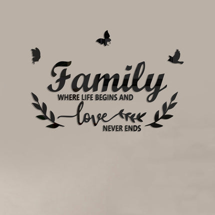 Acrylic Familylove Stereoscopic Mirror Wall Stickers Home Self-Adhesive Decorative Soft Mirror