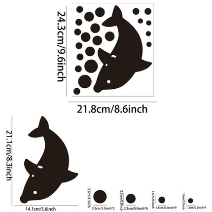 22pcs /Set Acrylic Dolphin Spitting Bubbles Mirror Wall Sticker Home Decoration Soft Mirror
