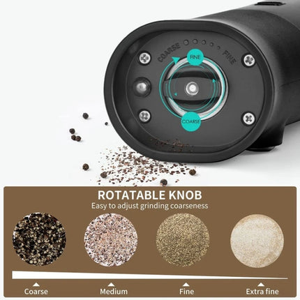 Gravity Induction Electric Salt And Pepper Grinder  Adjustable Coarseness with LED Light - DealBuddy
