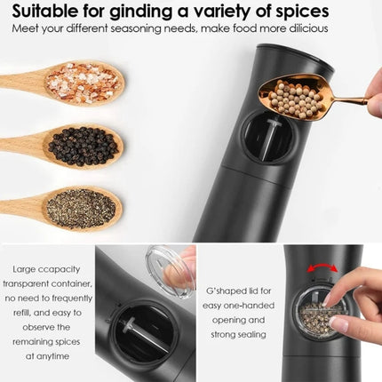 Gravity Induction Electric Salt And Pepper Grinder  Adjustable Coarseness with LED Light - DealBuddy