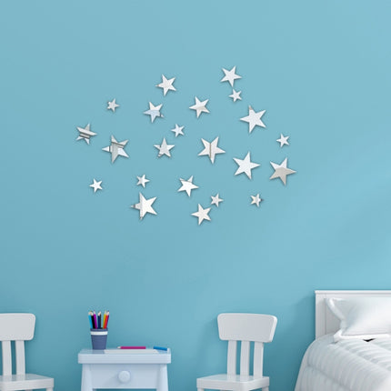 20pcs /Set Acrylic Stars Mirror Stereo Wall Stickers Home Decoration Soft Mirror