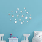 20pcs /Set Acrylic Stars Mirror Stereo Wall Stickers Home Decoration Soft Mirror