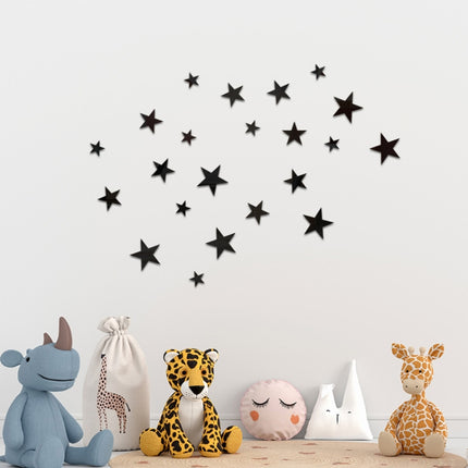 20pcs /Set Acrylic Stars Mirror Stereo Wall Stickers Home Decoration Soft Mirror