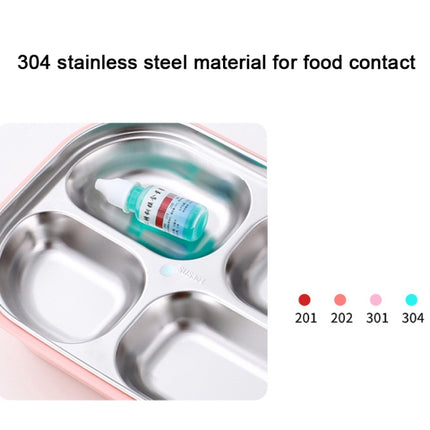 304 Stainless Steel Lunch Box Leakproof Insulated Student Dormitory Bento Box, 4 Grid Pink, 4 Grid Black, 4 Grid Blue, 5 Grid Pink - DealBuddy