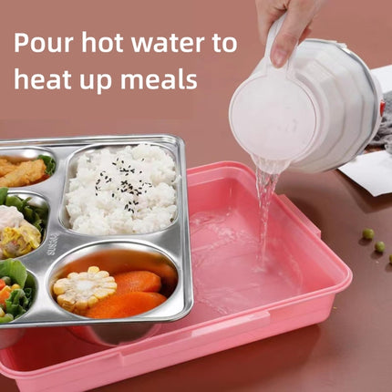 304 Stainless Steel Lunch Box Leakproof Insulated Student Dormitory Bento Box, 4 Grid Pink, 4 Grid Black, 4 Grid Blue, 5 Grid Pink - DealBuddy