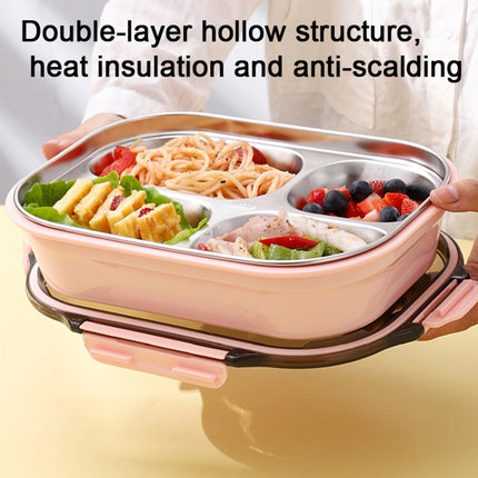 304 Stainless Steel Lunch Box Leakproof Insulated Student Dormitory Bento Box, 4 Grid Pink, 4 Grid Black, 4 Grid Blue, 5 Grid Pink - DealBuddy