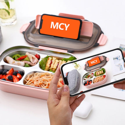 304 Stainless Steel Lunch Box Leakproof Insulated Student Dormitory Bento Box, 4 Grid Pink, 4 Grid Black, 4 Grid Blue, 5 Grid Pink - DealBuddy