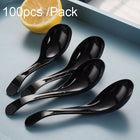 100pcs /Pack 12cm Disposable Plastic Meal Spoon Fast Food Soup Ladle - DealBuddy