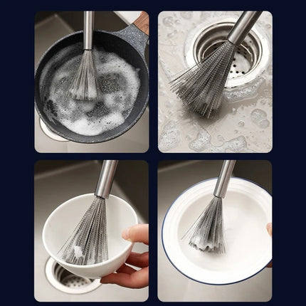 Cookware Scrubber Brush Stainless Steel Cleaning Brush for Pots, Frying Pans,