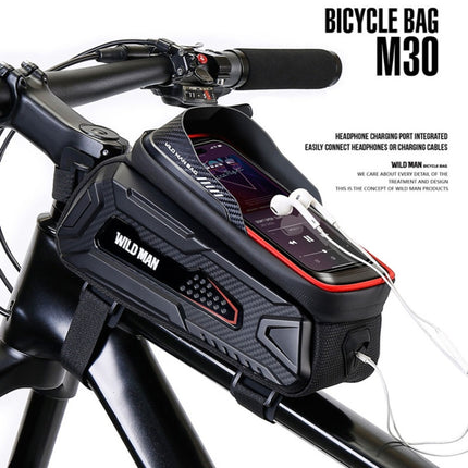 WILD MAN M30 1L Hard Shell Mountain Bike Front Beam Bag TPU Touch Screen Cycling Equipment Bag - DealBuddy