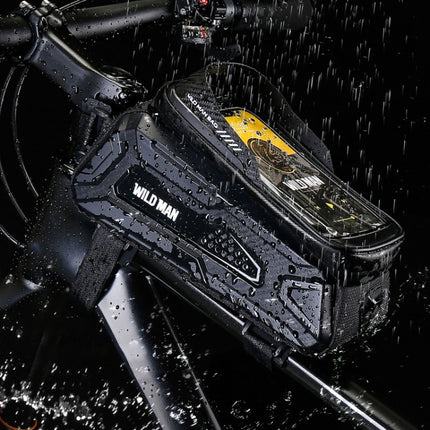 WILD MAN M30 1L Hard Shell Mountain Bike Front Beam Bag TPU Touch Screen Cycling Equipment Bag - DealBuddy