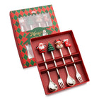 4pcs /Pack Christmas Cartoon Doll Stainless Steel Tableware
