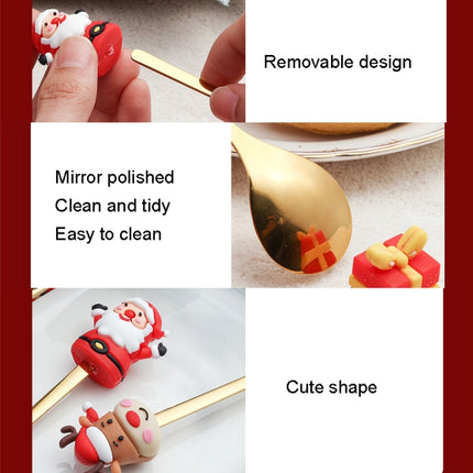 4pcs /Pack Christmas Cartoon Doll Stainless Steel Tableware