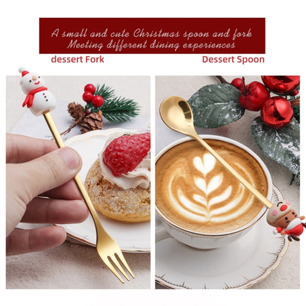 4pcs /Pack Christmas Cartoon Doll Stainless Steel Tableware